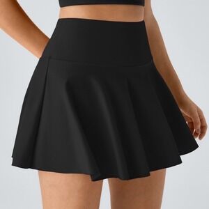 Halara SoftlyZero Airy 2-in-1 Tennis Skirt Black XL UPF50+ Skort